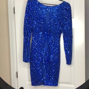 Blue sequin dress